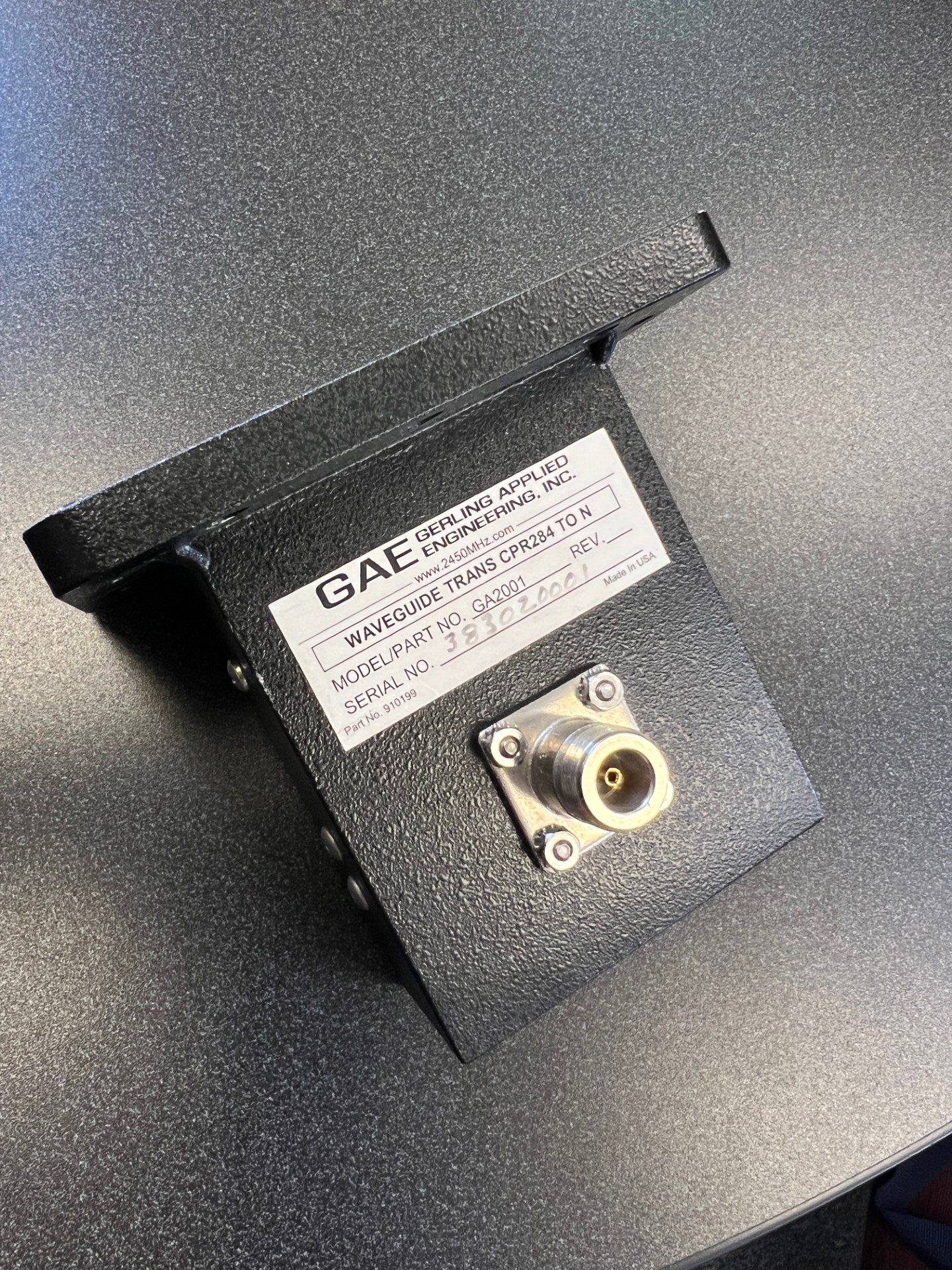 GAE GA2001 WR284 Waveguide to N Coax Transition